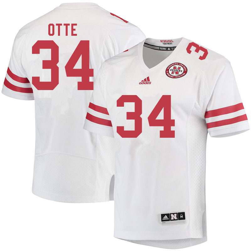 Men #34 Simon Otte Nebraska Cornhuskers College Football Jerseys Sale-White